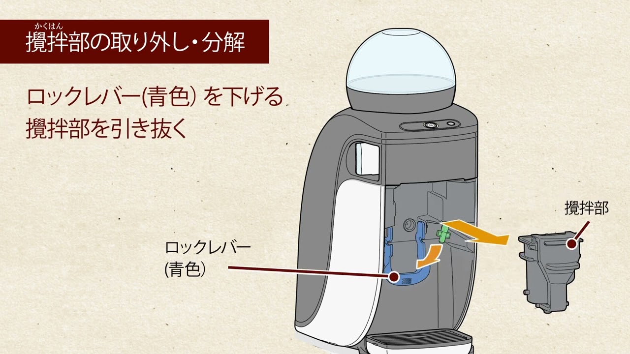 Embedded thumbnail for バリスタシンプル～攪拌部のお手入れ～（攪拌部の取り外し・分解）
