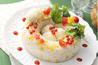 クリスマスリースのブイヨンライス