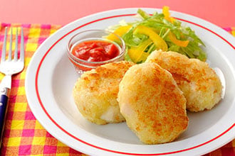 じゃがいもとホタテの揚げないコロッケ