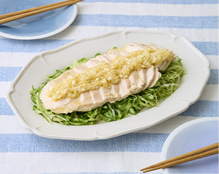 レンジ蒸し鶏のあっさりレモンソース